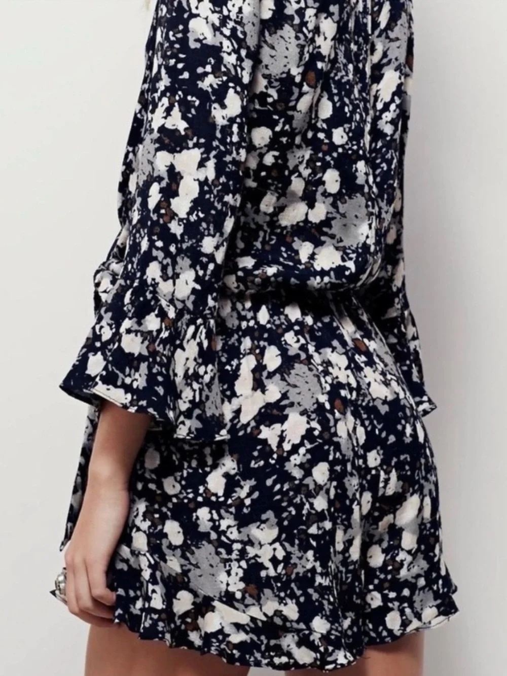 #636 FREE PEOPLE All the Right Ruffles Raven Black